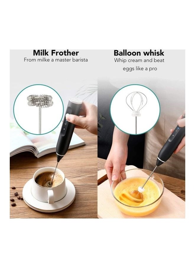 3-Piece Electric Milk Frother And Whisk Set Multicolour