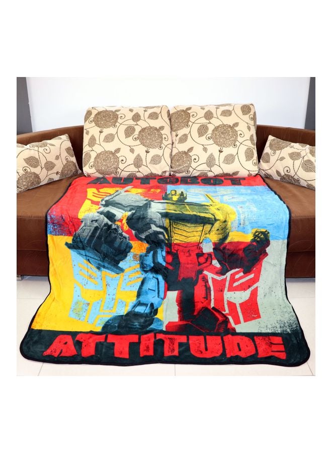 Transformer Printed All Seasons Blanket Fleece Red/Yellow/Blue 120x140cm