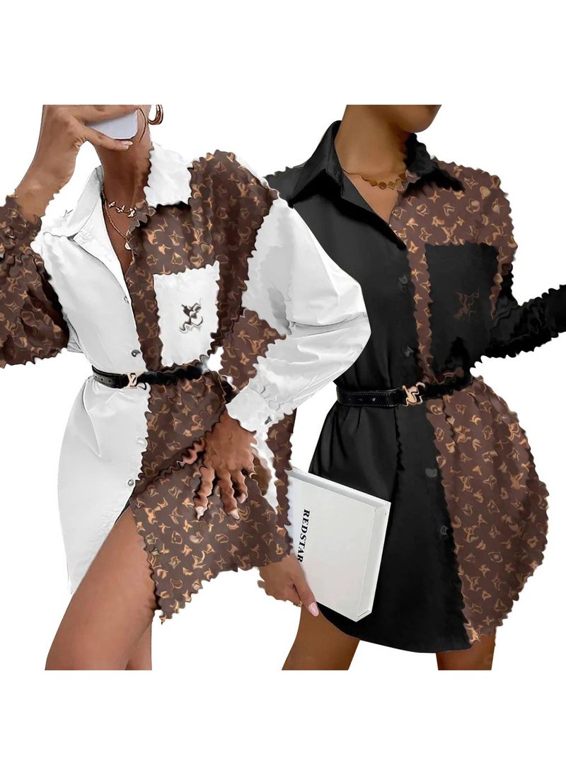 Y71517 Casual Chic High-Quality Woven Ladies Shirts White