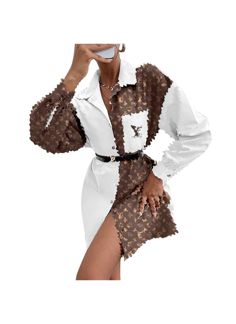 Y71517 Casual Chic High-Quality Woven Ladies Shirts White
