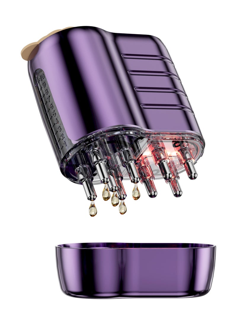 2 in 1 Electric Hair Oil Dispenser Scalp Massager Scalp Applicator Brush,Hair Oiling Applicator, Oil Applicator for Hair, Oil Dispenser for Hair Growth, Scalp Massager Applicator Brush for Hair Treatment Essential Oils Liquids, Automatic Massage Function, Fast Absorption, Suitable for Scalp Care and Massage at Home Or Outdoors Purple