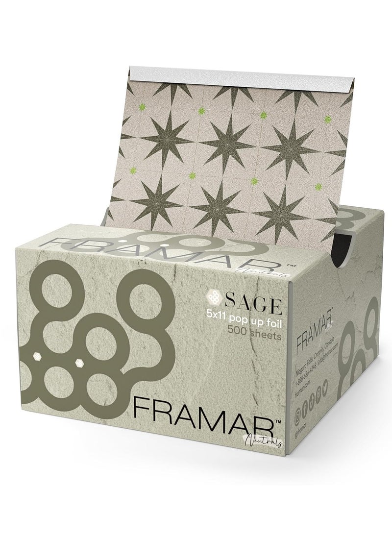 Framar Sage Pop Up Hair Foil, Aluminum Foil Sheets, Hair Foils For Highlighting - 500 Foil Sheets