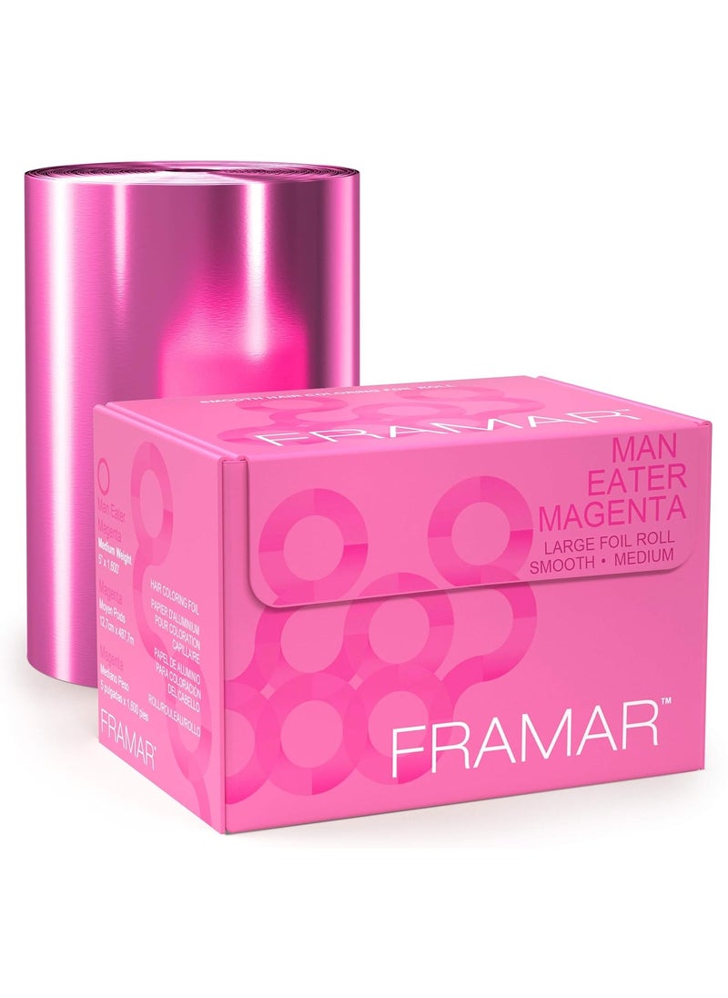 Framar Magenta Aluminum Foil Roll, Hair Foils for Highlighting - Medium 1600 ft