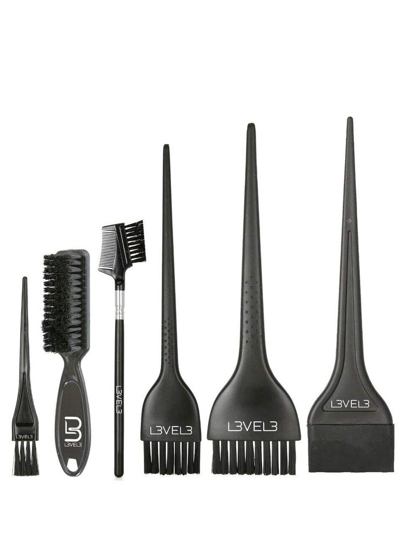 L3 - Tint Brush Set - Professional and Elegant Design - Use for Dye, Tint, and Color Needs - Comfortable and Polished Handle - Level Three Hair Color Brush - 6pc