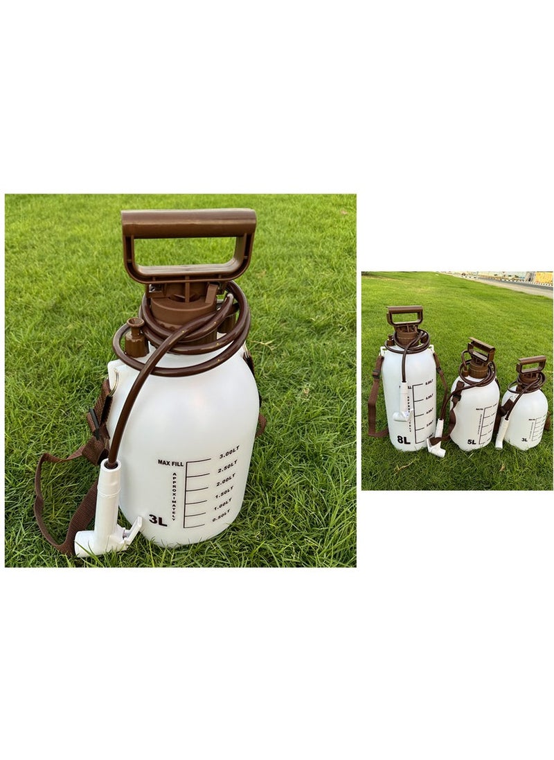 Portable Garden & Camping Water Sprayer – Hand Pump Pressure Sprayer with Adjustable Nozzle, Available in 3L/5L/8L Capacity, Shoulder Strap & Ergonomic Handle for Outdoor Cleaning, Plant Watering, and Car Washing