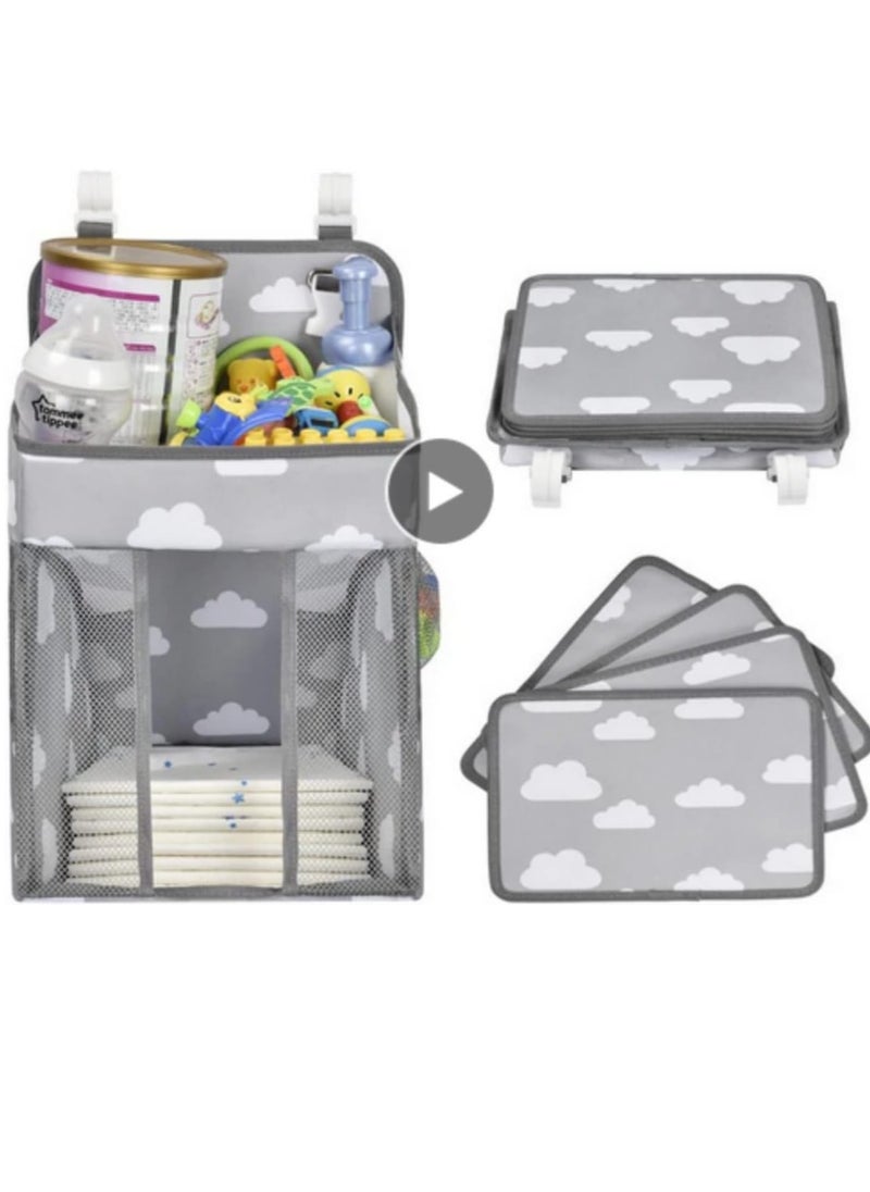 Baby Crib Hanging Storage Bag Diaper Nappy Organizer Cot Bed Organizer Bag Infant Essentials Diaper Caddy Kids Crib Bedding Sets