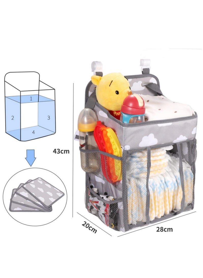 Baby Crib Hanging Storage Bag Diaper Nappy Organizer Cot Bed Organizer Bag Infant Essentials Diaper Caddy Kids Crib Bedding Sets