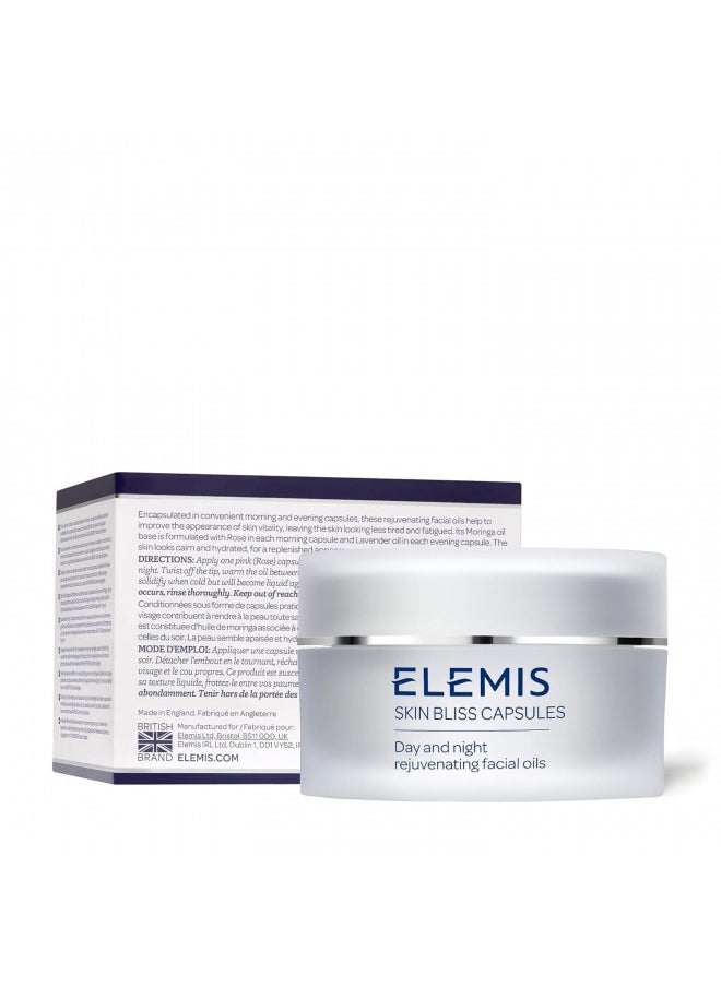 ELEMIS Skin Bliss Capsules | Antioxidant-Rich Anti-Aging Day and Night Face Oils Purify, Replenish, and Nourish the Skin | 60 Count