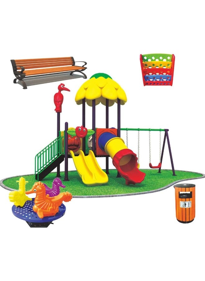 Rainbow Toys Multi Purpose Kids Outdoor Playing Equipments. Games For Kids. Play-Ground Toys Area Size 550x330x330cm. MODEL.-12004.