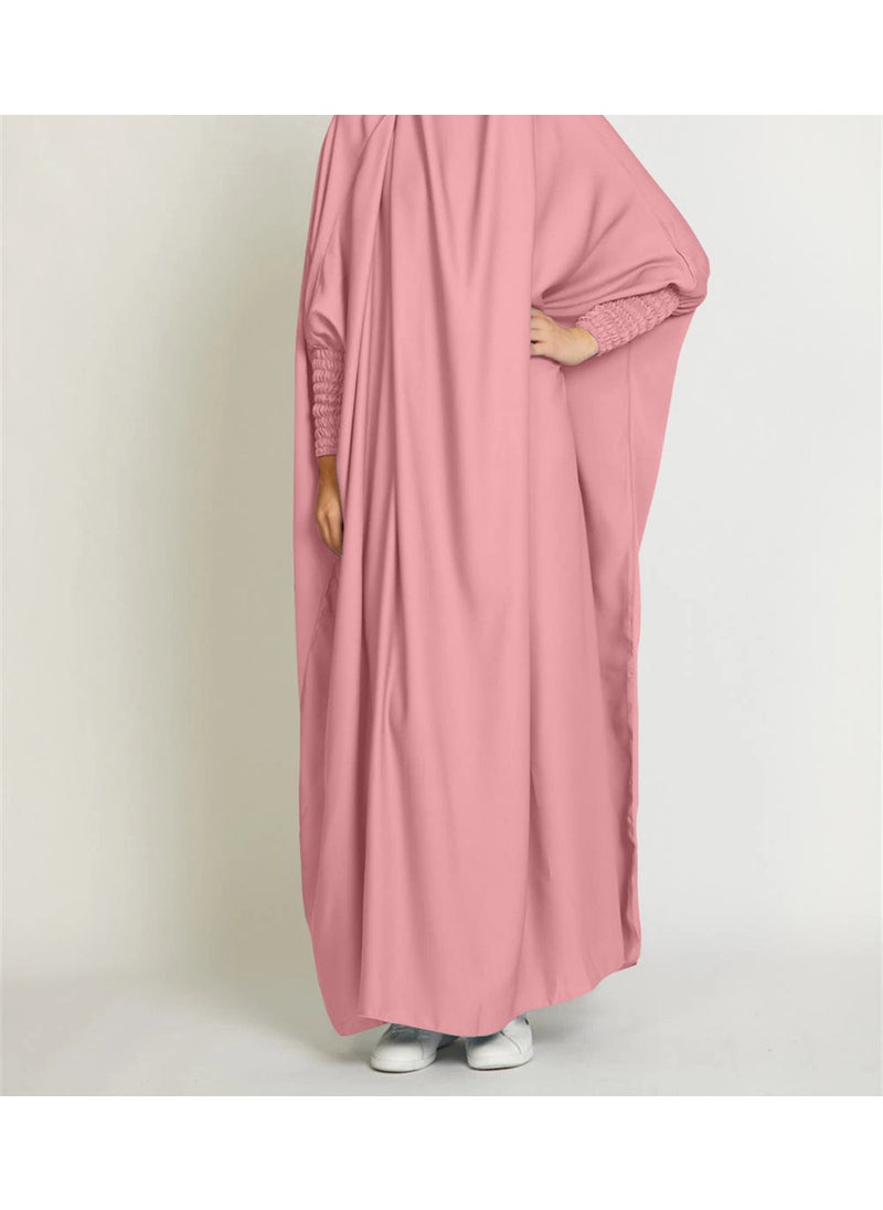 Elegant Solid Color Long Robe for Women Pink