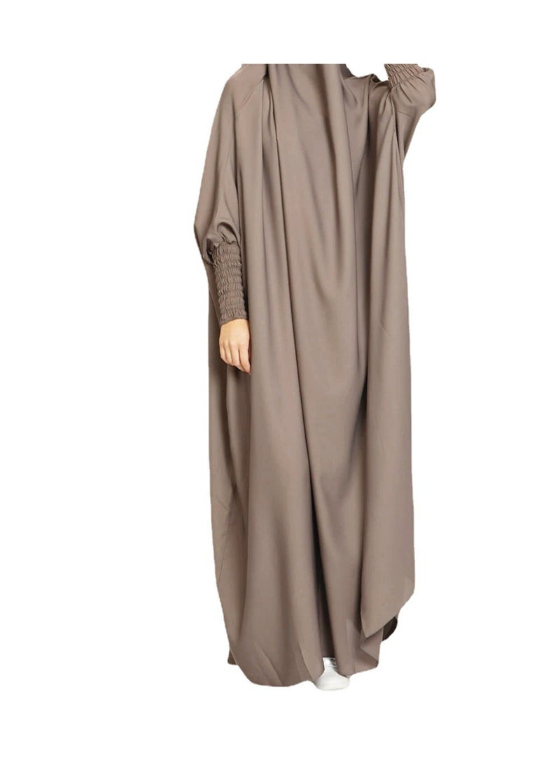 Elegant Solid Color Long Robe for Women Taro color