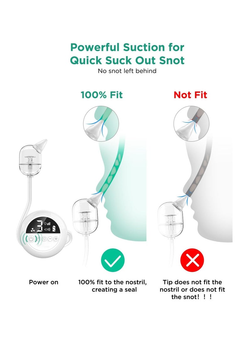 Large Flow Electric Baby Nasal Aspirator, Newest Baby Nose Sucker with 9 Levels Suction, Gentle on Nasal Mucosa, Soothing Music and Light