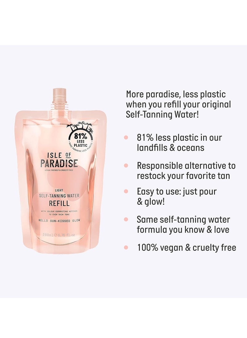 Isle of Paradise Self Tan Water Refill Peach 200 ml Hydrating Self Tanning Water Natural Ingredients and Vegan light