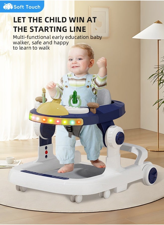 3 In 1 Baby Walker Multifunctional Kids Walker with Push Handle Baby Push Walker with Music and Light for Infants Boys Girls 6 to 36 Months