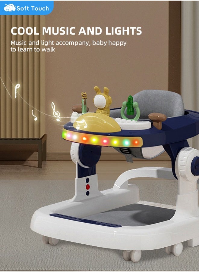 3 In 1 Baby Walker Multifunctional Kids Walker with Push Handle Baby Push Walker with Music and Light for Infants Boys Girls 6 to 36 Months