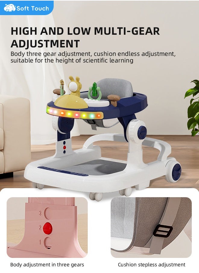 3 In 1 Baby Walker Multifunctional Kids Walker with Push Handle Baby Push Walker with Music and Light for Infants Boys Girls 6 to 36 Months