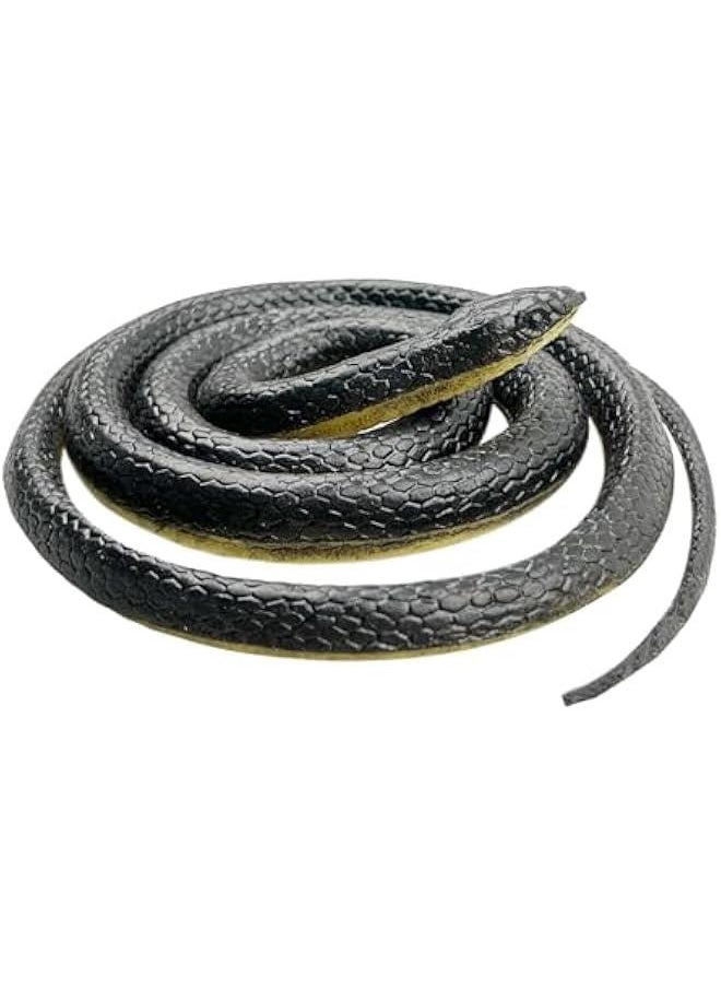 Realistic Rubber Snakes Fake Snake Toys Black Mamba Snakes Figurine to Keep Birds Away 51'Long Plastic Snakes Prank Props Cobra for  Garden Apri Fool's Day