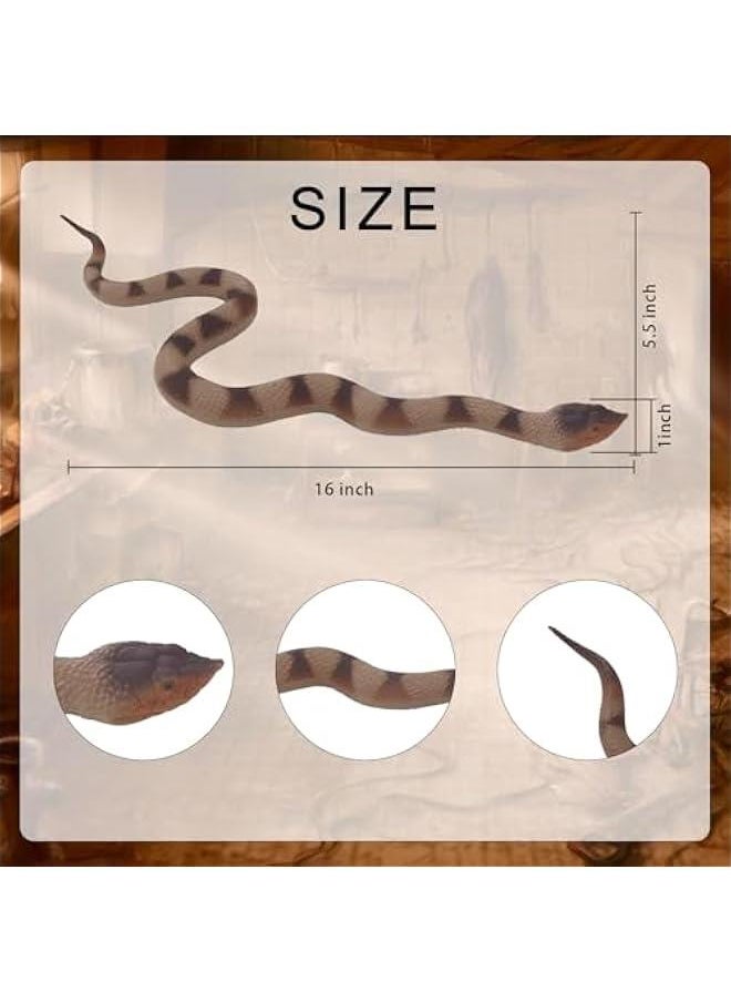 Realistic Rubber Snakes Fake Snake Toys Lifelike Snakes Figurine to Keep Birds Away Plastic Snakes Prank Props for  Party Garden April Fool's Day