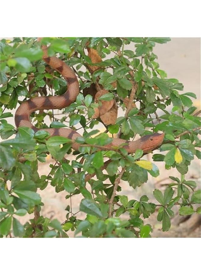 Realistic Rubber Snakes Fake Snake Toys Lifelike Snakes Figurine to Keep Birds Away Plastic Snakes Prank Props for  Party Garden April Fool's Day