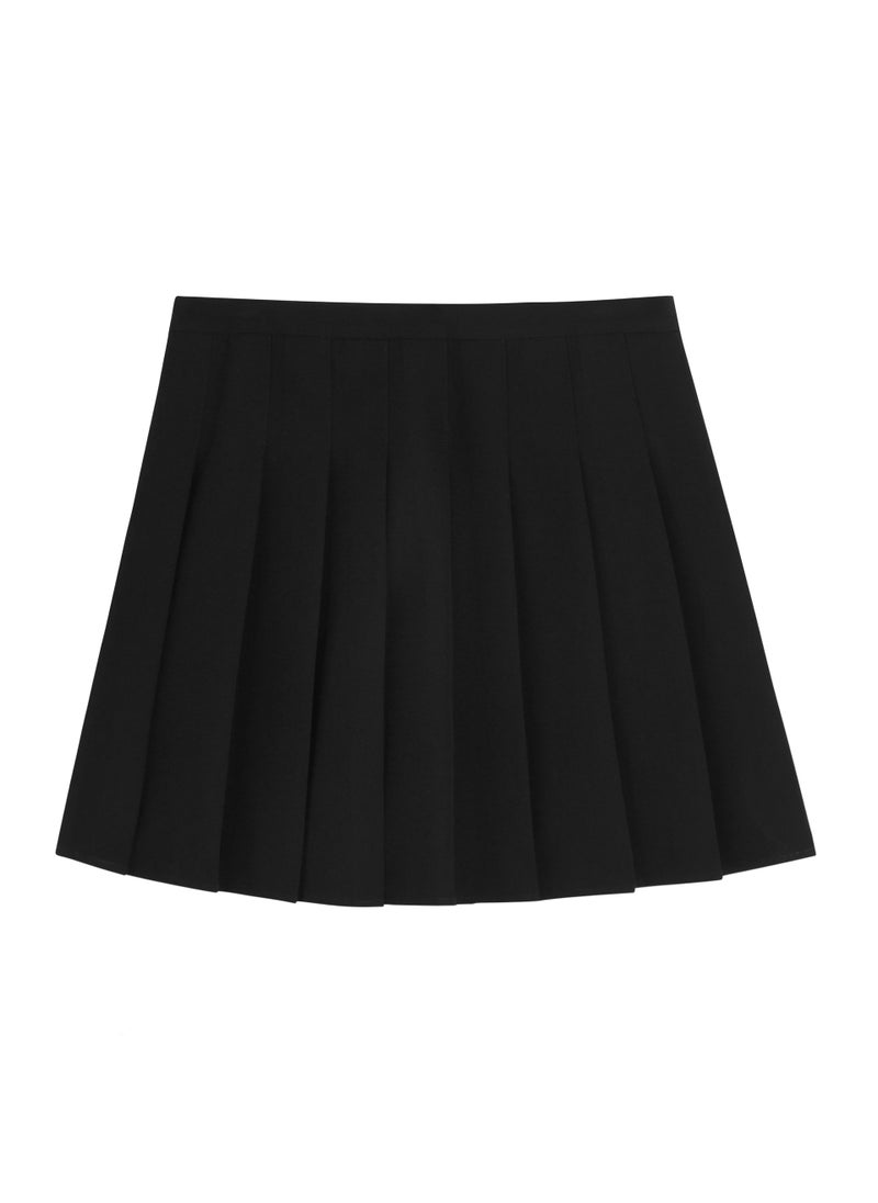 Plus Size Pleated Mini Skirt Autumn Winter New gray