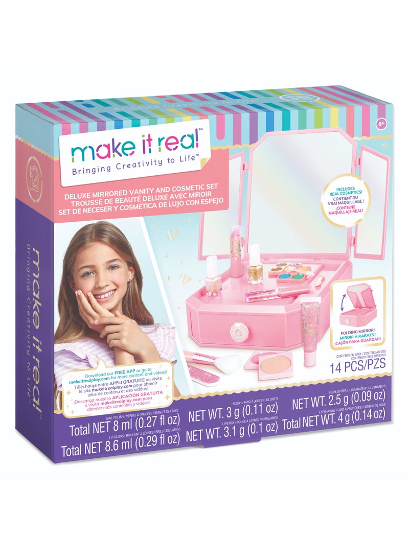 Make It Real Mirrored Vanity and Cosmetic Set
