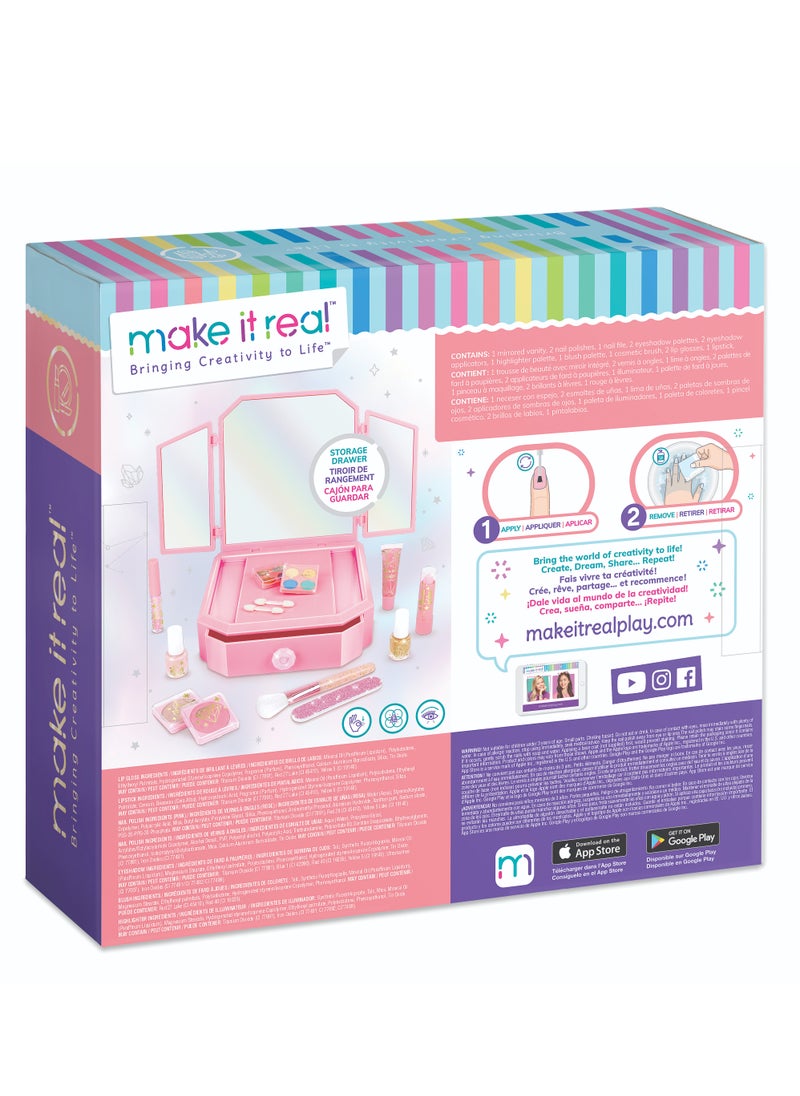 Make It Real Mirrored Vanity and Cosmetic Set