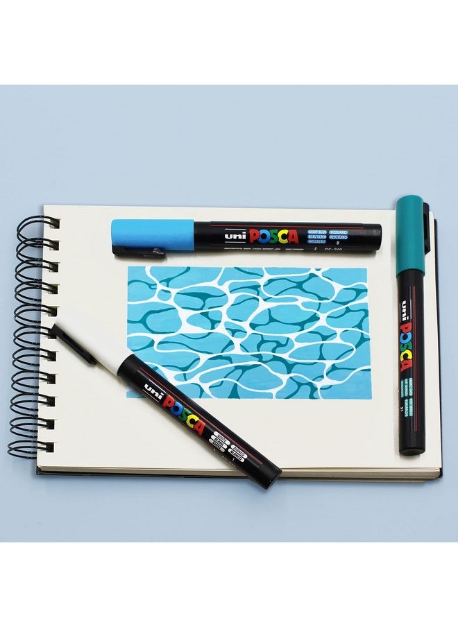 POSCA Colouring - PC-3M Cool Tones - Set of 8 - in Gift Box