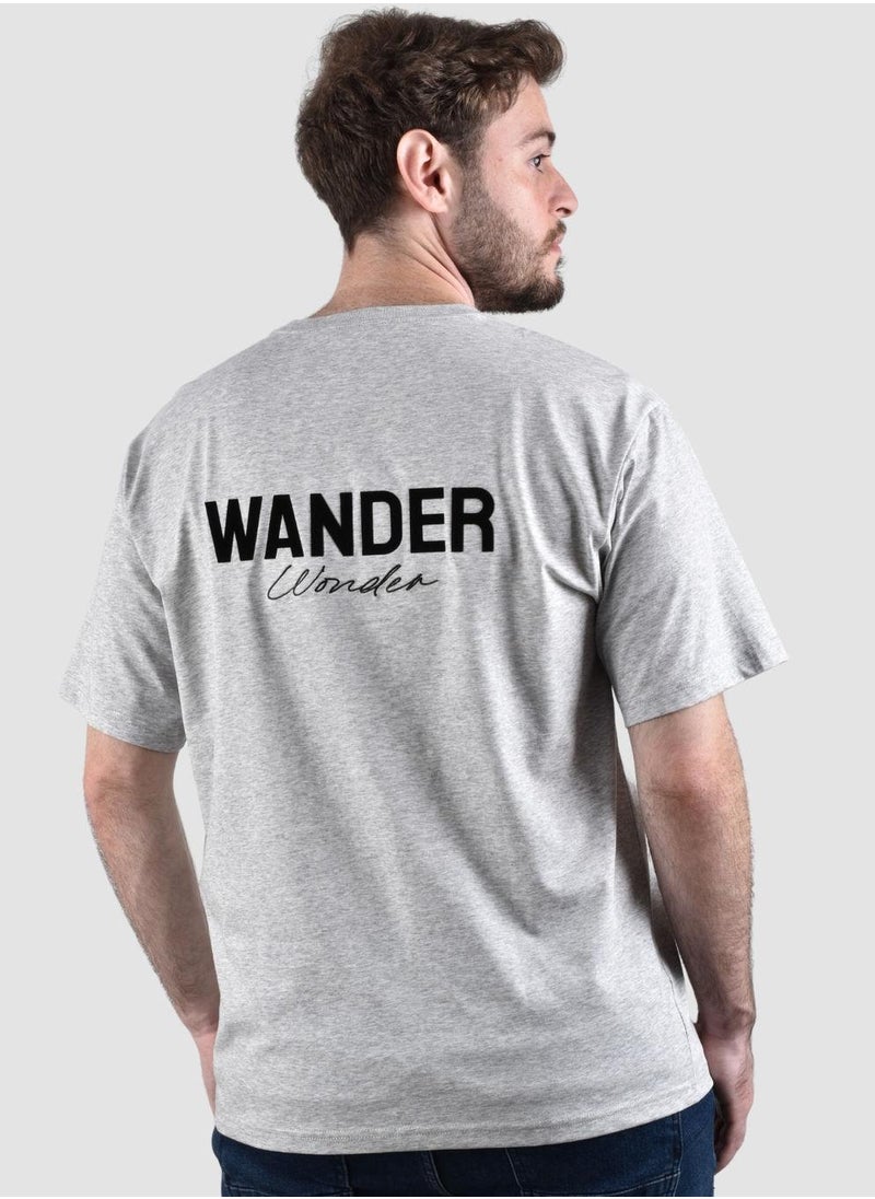 Men's Crew Neck Short Sleeve Wander Wonder Collection Relaxed Fit Print Tee