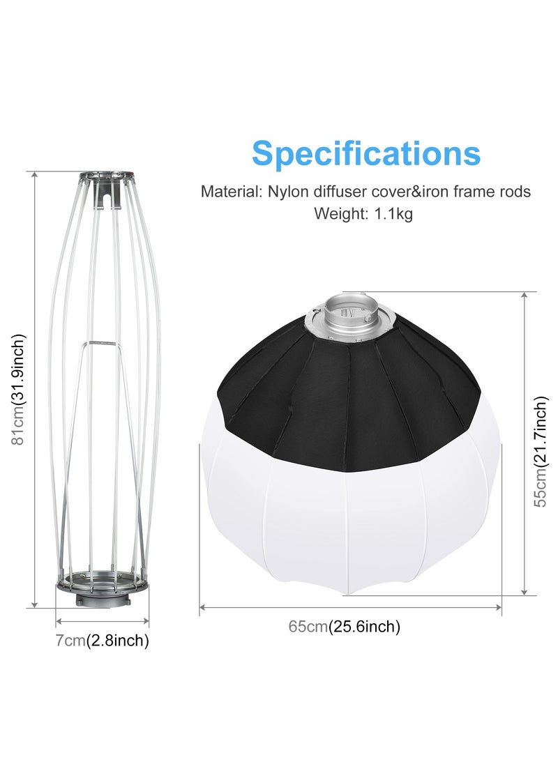 PULUZ 65cm Foldable Lantern Softbox SpeedLite Flash Light Foldable Diffuser