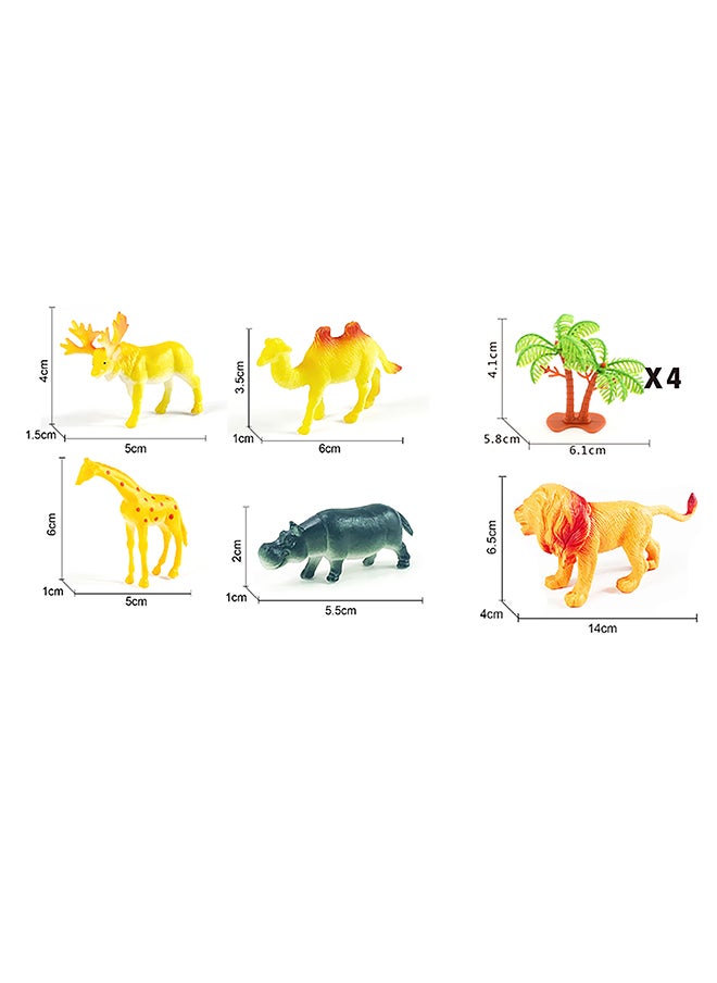 Galaxy Wildlife Explorer Animal Set - 18 Pieces | Diverse Animal Figurines with Palm Trees & Rock Accessories | Educational Safari Play for Kids