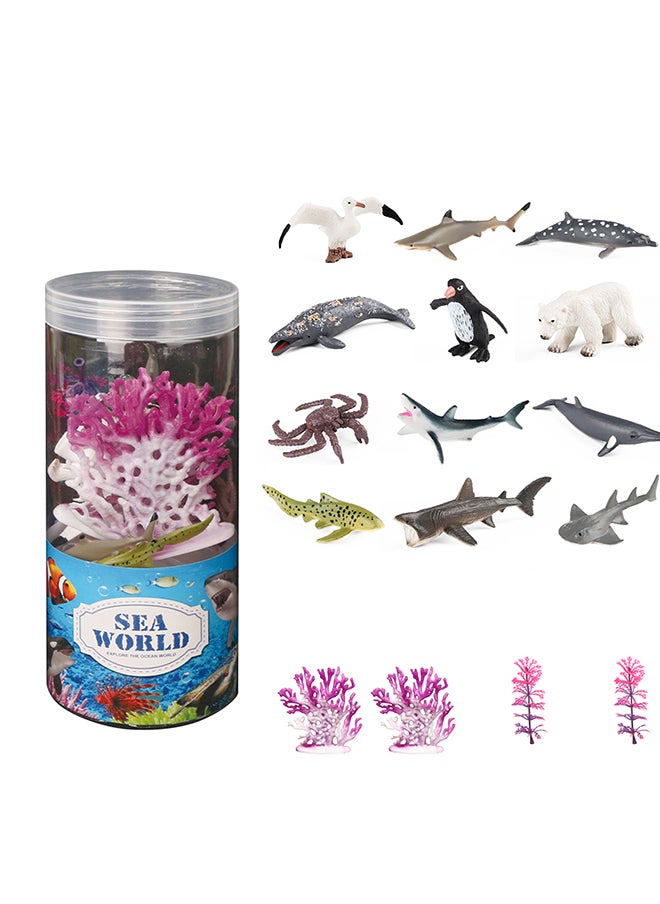 Galaxy Sea World Ocean Animal Set - 16 Pieces | Realistic Marine Life Figurines for Imaginative Play | Educational & Collectible Toy