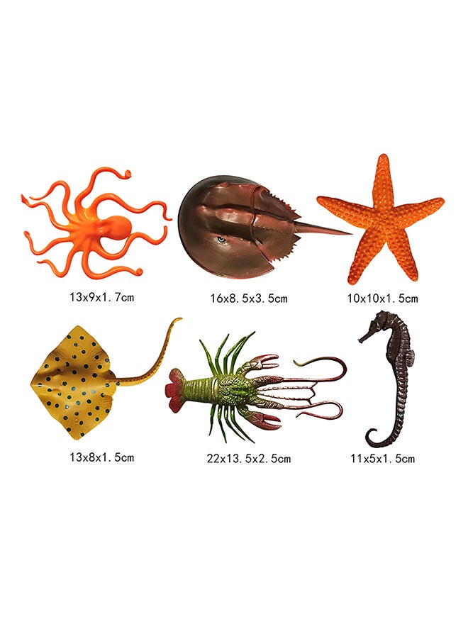 Galaxy Ocean Animal Toy Set - 7-Piece Marine Life Figures Including Lobster, Crab, Fish, and Dolphin - Educational & Imaginative Underwater Play (Ages 3+)