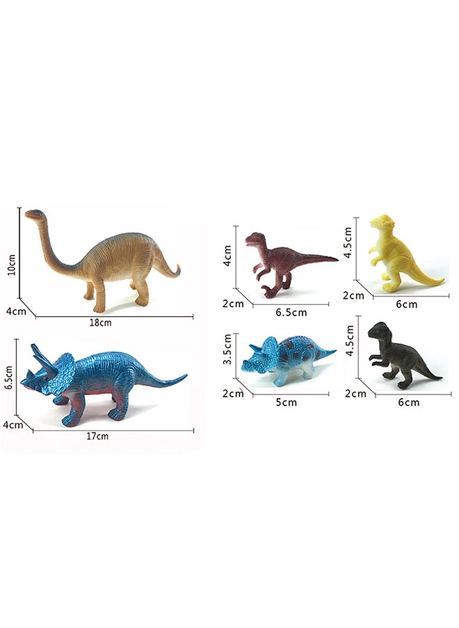 Galaxy Prehistoric Adventure Dinosaur Set - 18 Pieces | Colorful Dinosaur Figurines with Volcano & Plant Accessories | Educational Play for Kids