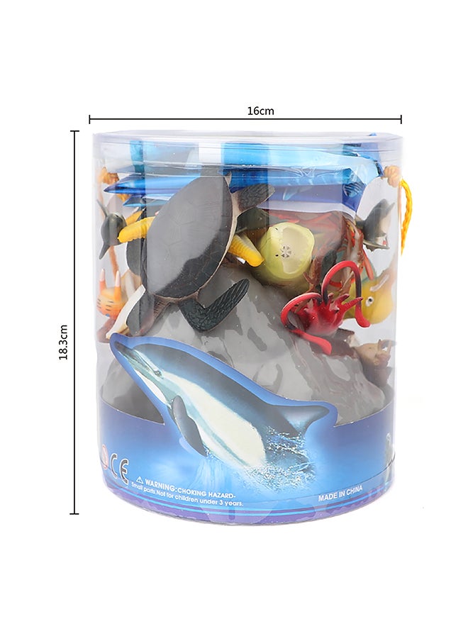 Galaxy Marine Explorer Ocean Animal Set - 24 Pieces | Ocean Animal Figurines with Coral Reef Accessories | Educational Marine Life Toy Set for Kids