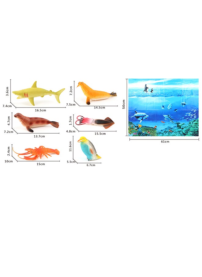 Galaxy Marine Explorer Ocean Animal Set - 24 Pieces | Ocean Animal Figurines with Coral Reef Accessories | Educational Marine Life Toy Set for Kids