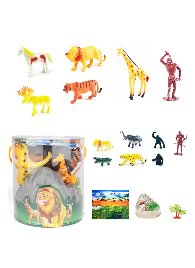 Galaxy Wildlife Safari Adventure Set - 17 Pieces | Animal Figurines with Accessories for Imaginative Play | Educational Safari Toy Set