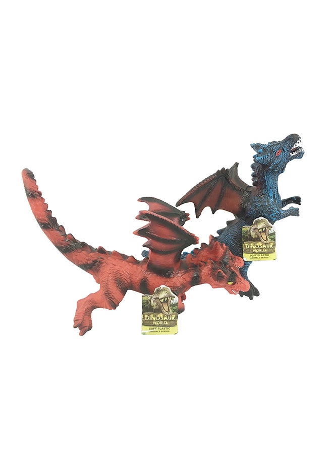 Galaxy Large Dinosaur Toy (Assorted) - 25-30 cm - T. rex Figures with Wings in Red, Yellow, Blue & Black - Durable Soft Plastic, Educational Play for Kids