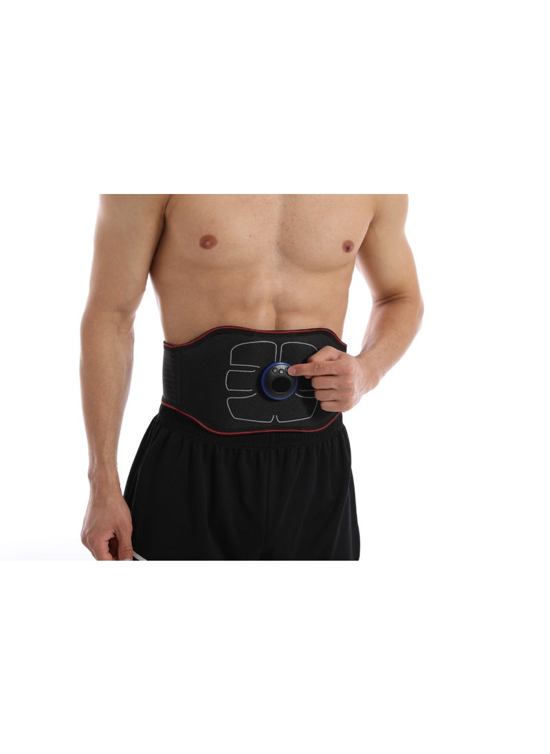 Fitness Belt Abdominal Muscle Sticker EMS Pulse Abdominal Fitness Appliance Household EMS Fitness Abdominal Fitness Rechargeable Massage Belt Red Edge