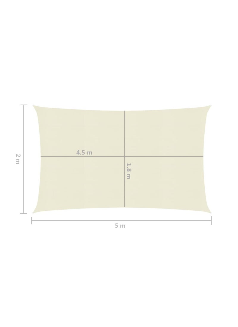 Modern Sun Shade Sail 160 gm Cream 2 x 5 m HDPE