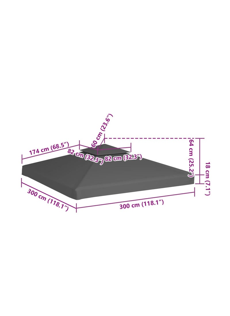 Modern Design 2-Tier Gazebo Top Cover 310 g/m3x3 m Taupe