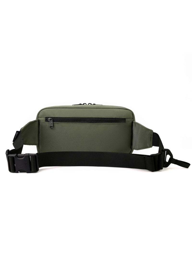 Hike 11-inch Waist Bag Anti-Theft Water Resistant Shock Proof Business Leisure Crossbody Chest Bag for Men and Women, HK2121-Green