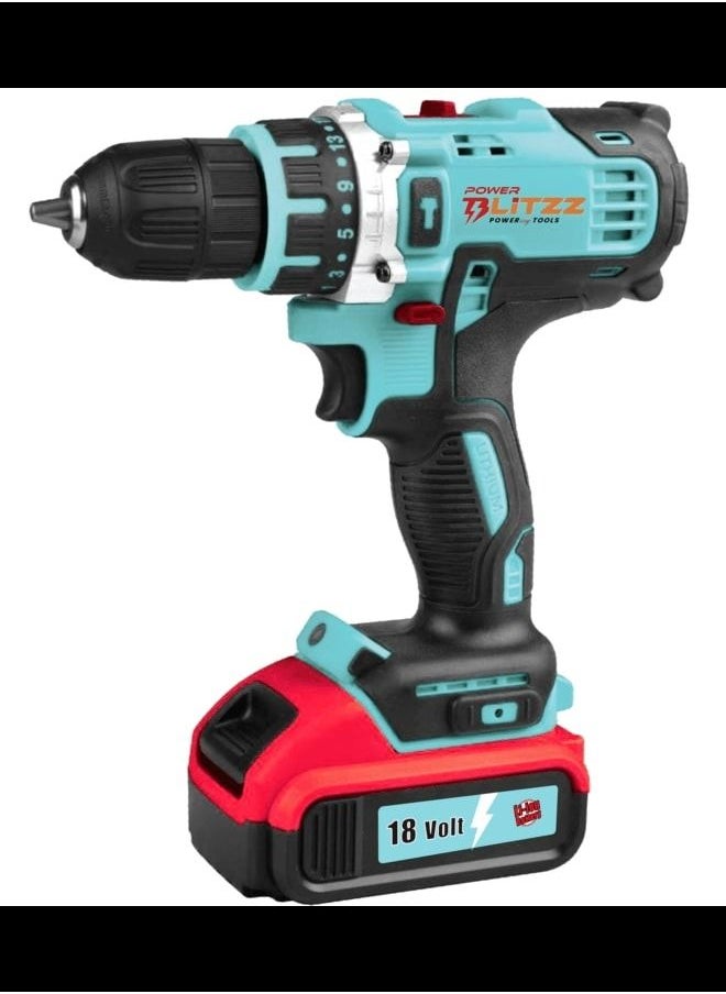 Cordless Drill 10mm 18v With Tools And Batteries