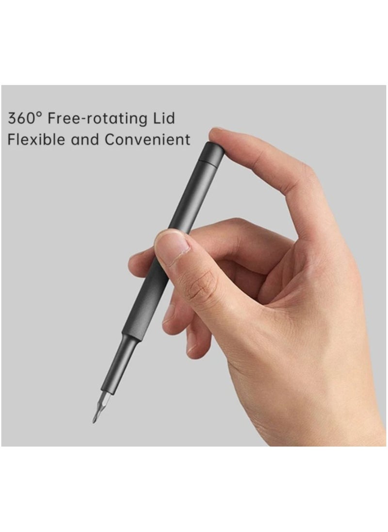 HOTO 28-in-1 Precision Screwdriver Set | 28 S2-Steel Precision Screwdriver Bits | 360° Free-Rotating Lid | Magnetic Screwdriver Chunk | Magnetic Storage | Semi-Auto Box Cover | Grey