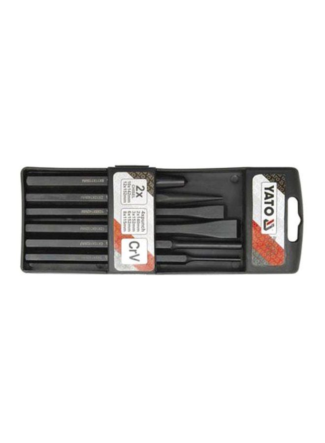 6-Piece Chisel And Punch Set Black