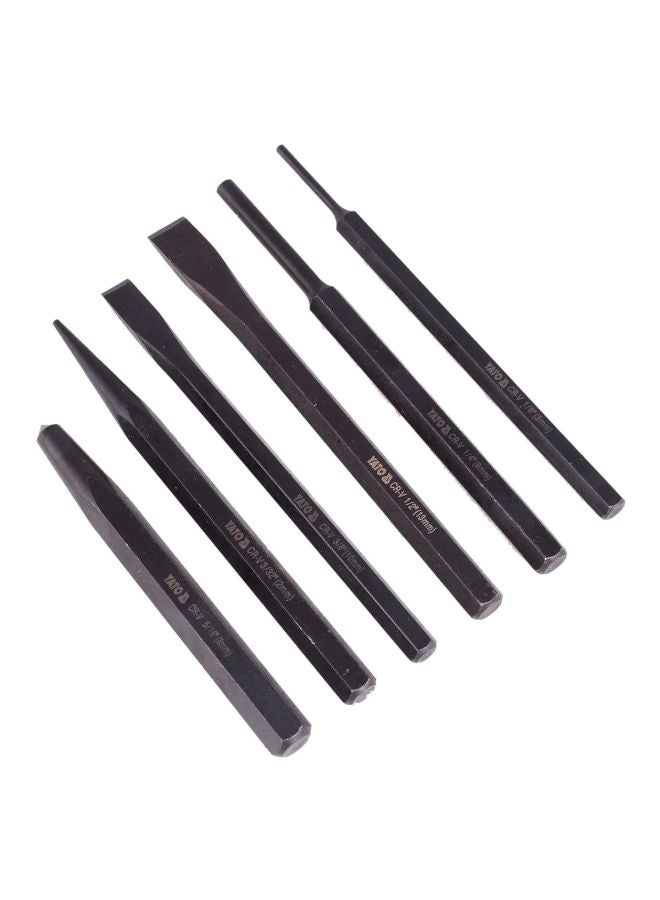 6-Piece Chisel And Punch Set Black