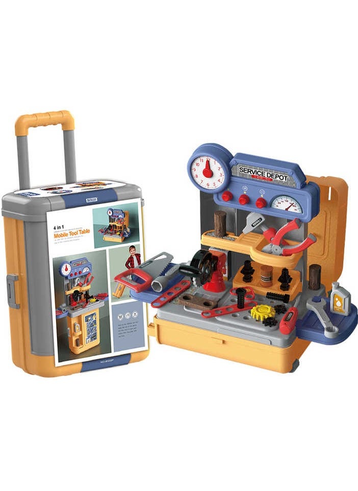 4 in 1 kid toy tool trolley case table pretend toys house play children plastic interesting tool box toy set for kids