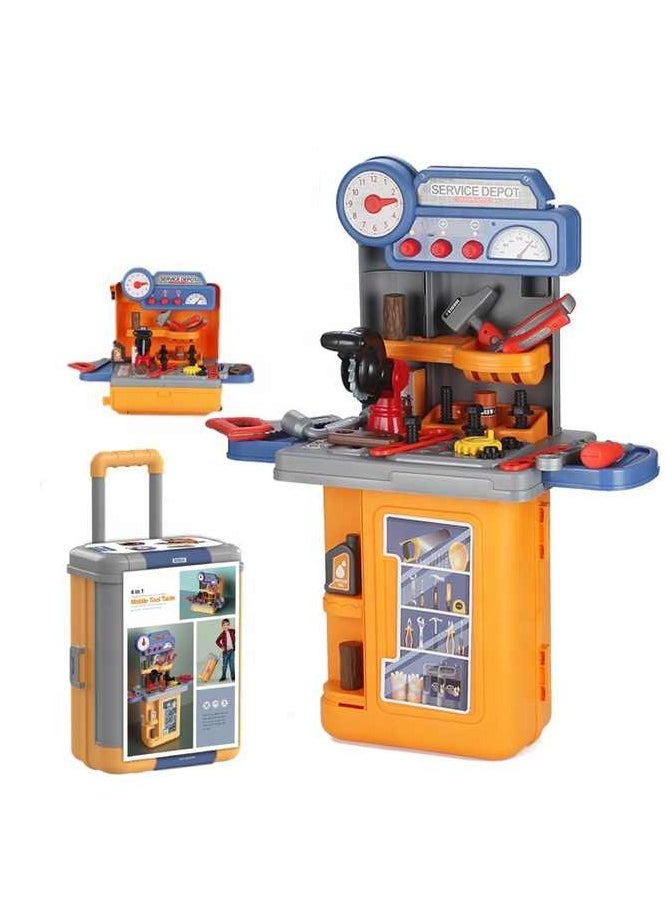 4 in 1 kid toy tool trolley case table pretend toys house play children plastic interesting tool box toy set for kids