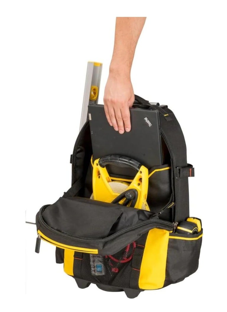 Fatmax 1-79-215 Backpack with Wheels & Telescopic Handle | Tool Backpack with Removable Pockets