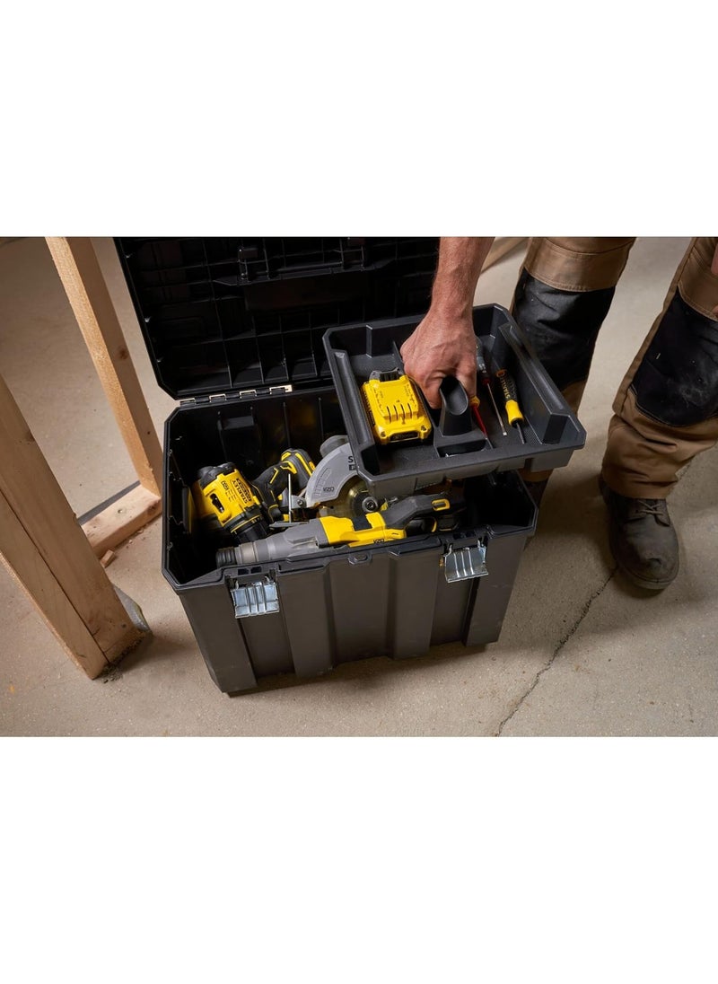 FatMax Mobile Tool Box Tstak FMST1-75753 | Telescopic Handle, Metal Closures, Stackable Storage Box