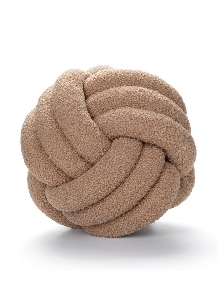 Knot Pillow Ball, Soft Home Decorative Round Throw Pillow, Handmade Knotted Plush Pillow, Round Boucle Pillow Cushion, 11 inches Knot Plush Throw Pillows Home Decor